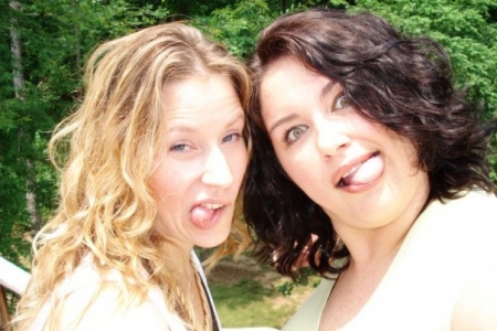 Kathy and Joelle, being dorks in 2007.